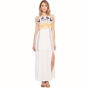 Rip Curl Sunburst Maxi Beach Dress Embroidered Halter Dress Large L
